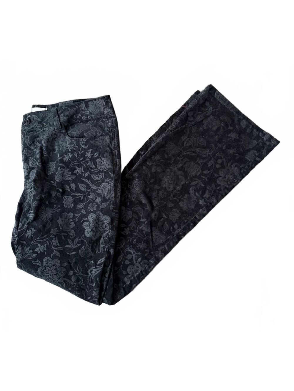 Chico's Women's Casual Pants Size Small Chico's .5 Black Floral City Chic Preppy